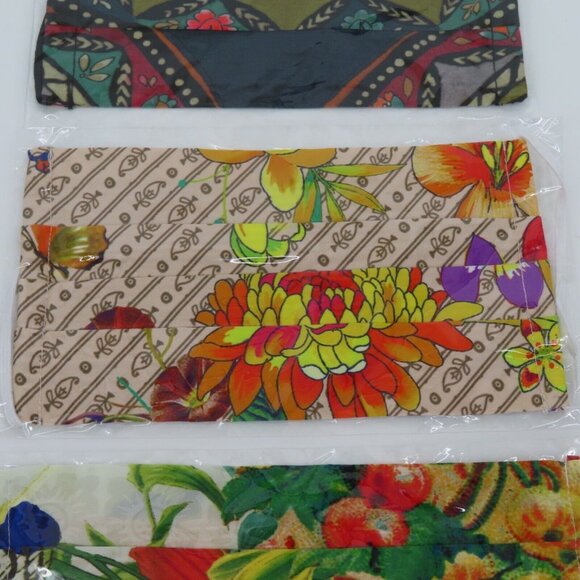 Johnny Was Adult One Size OSFM Silk Charmeuse Multicolor Floral Face Masks NEW - Picture 3 of 8